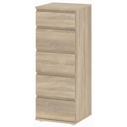 Kit Cassettiera 5 Cassetti Rovere Legno 40x40x107 Nova