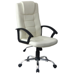 Poltrona Da Ufficio In Similpelle Base Metallo Mod. HW58631 Beige