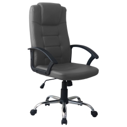 Poltrona Da Ufficio In Similpelle Base Metallo Mod. HW58631 Grigio