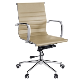 Poltrona Da Ufficio Design Moderno Base Metallo Mod.HW61982BE Beige