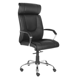 Poltrona Da Ufficio In Similpelle Base Metallo Mod. 1502 Nera