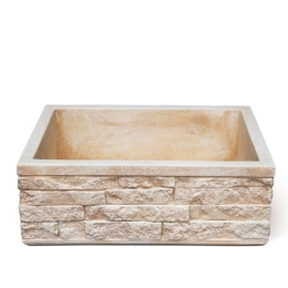 Lavello Da Giardino In Pietra Ricostruita 45x35x16 Meseta Nocciola