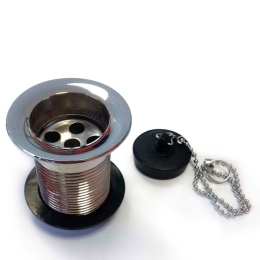 Piletta In Ottone Cromato 1"1/4 Per Fontane Da Giardino Con Tappo
