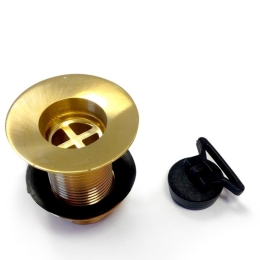 Piletta In Ottone Giallo 1" Per Fontane Da Giardino Con Tappo