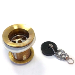 Piletta In Ottone Giallo 1"1/4 Per Fontane Da Giardino Con Tappo