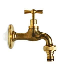Rubinetto In Ottone Bronzato 1/2 Per Fontane E Bacinelle Con Portagomma