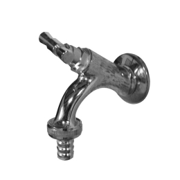 Rubinetto Ornamentale In Ottone Cromato 1/2" Con Portagomma Per Fontane