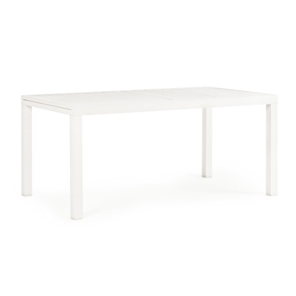 Tavolo In Alluminio Allungabile Da Esterno 90x160-240 Cm Bianco