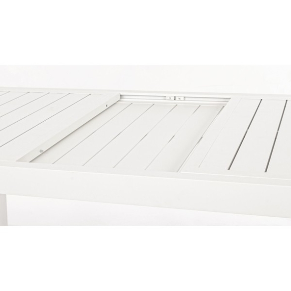 Tavolo In Alluminio Allungabile Da Esterno 90x160-240 Cm Bianco