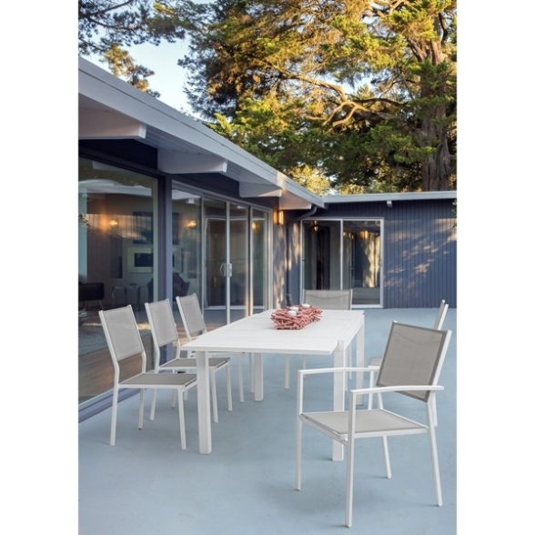 Tavolo In Alluminio Allungabile Da Esterno 90x160-240 Cm Bianco