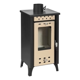 Stufa A Legna In Acciaio 8,5 kW Matilde Beige 33x38x74