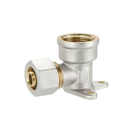 Raccordo curvo a stringere con flangia 16x1/2 femmina di Sesta Srl per multistrato