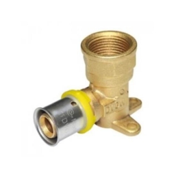 Raccordo curvo a pressare con flangia per gas 16x1/2 femmina di Sesta Srl per multistrato