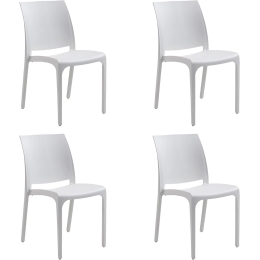 Sedie impilabili in resina da interno ed esterno made in Italy Sofia bianco