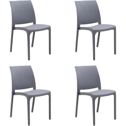 Sedie impilabili in resina da interno ed esterno made in Italy Sofia grigio