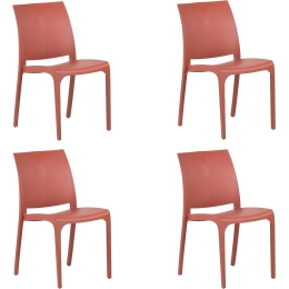 Sedie impilabili in resina da interno ed esterno made in Italy Sofia rosso