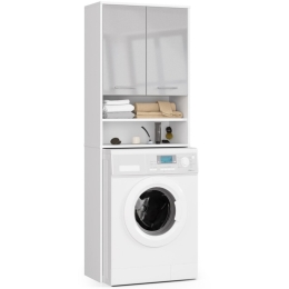 Mobile Coprilavatrice 2 Ante 2 Vani 64x30x180 Diana Bianco/Grigio