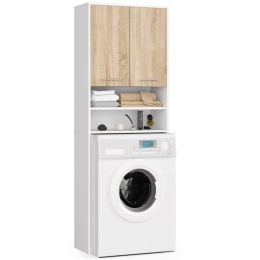 Mobile Coprilavatrice 2 Ante 2 Vani 64x30x180 Diana Bianco/Rovere