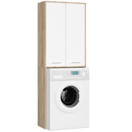 Mobile Coprilavatrice Lavanderia 2 Ante 64x30x180 Diana Rovere/Bianco