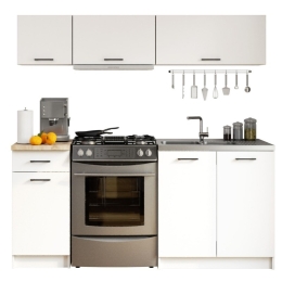 Cucina Lineare 180 Cm Moderna Componibile Bianco Opaco Emma V2