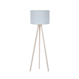Lampada Treppiede Da Terra 38x145 Cm Design Moderno Crema E Bianco