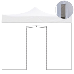 Telo laterale 2x2m bianco con porta per gazebo richiudibile