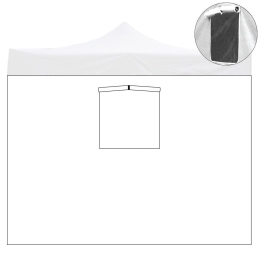 Telo laterale 2x2mt bianco con finestra per gazebo richiudibile