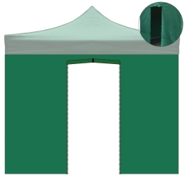 Telo laterale 3x2m verde con porta per gazebo richiudibile 3x3mt