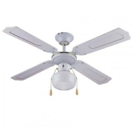 Ventilatore da soffitto 4 Pale 1 Luce D.105 cm 50w BIANCO DA54012