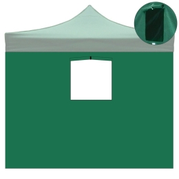 Telo laterale 3x2mt verde con finestra per gazebo richiudibile 3x3mt
