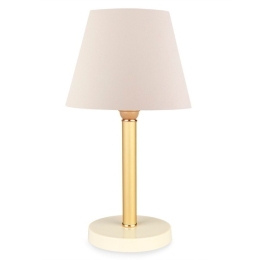 Lampada Da Tavolo 22x37 Design Moderno Paralume Crema Piede Oro Lara