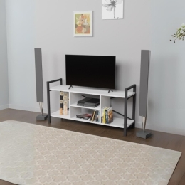 Mobile Porta TV Industrial 120x35x60 Con Vani A Giorno Cult Bianco