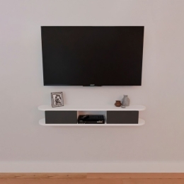 Mobile TV Sospeso 120 cm 2 Ante E Vano Omega Bianco E Antracite