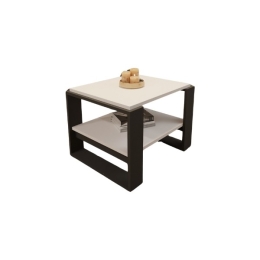 Tavolino Basso Da Salotto Moderno 63x54x45 Axel Bianco E Antracite