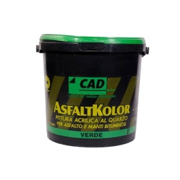 Pittura verde per asfalto e manti bituminosi Cad AsfaltKolor 5 lt