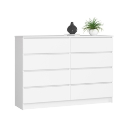 Cassettiera Credenza 140x40x100 Cm 8 Cassetti Artika Bianco Opaco