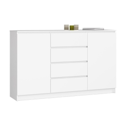 Credenza Soggiorno 2 Ante 4 Cassetti 160x40x100 Artika Bianca