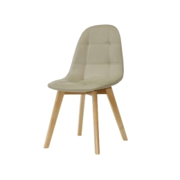 Sedia Nordica Con Gambe In Legno Tortora Trapuntata Design Moderno