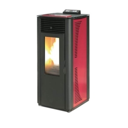 Termostufa a pellet con ventilazione frontale 14.8 kW King 14 Idro bordeaux