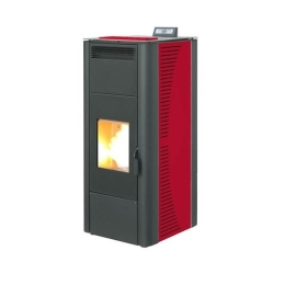 Termostufa a pellet 19 kW con ventilazione frontale King 20 Idro bordeaux