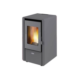 Stufa a pellet ad aria 6.15 kW King 60 grigio per ambienti fino a 55 mq