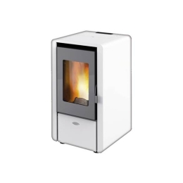 Stufa a pellet ad aria 6.15 kW King 60 bianco per ambienti fino a 55 mq