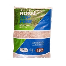 Pellet di legno misto faggio e abete EN PLUS A1 Royal Top Fire 15 kg - 75 sacchi