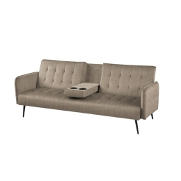 Divano Letto 3 Posti 196x81x79 Con Portabicchieri Modern Beige