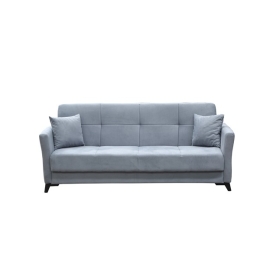 Divano Prontoletto 3 Posti 210x88x82 Loren Velluto Grigio Chiaro