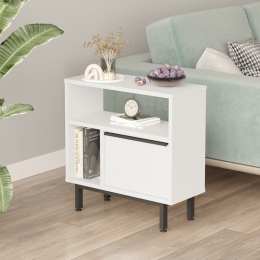 Tavolino Laterale Per Divano Da Salotto 60x25x60 Ocean Bianco
