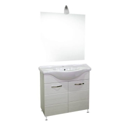 Mobile bagno 85 cm con lavabo e specchio bianco portuna - Antonella 16891