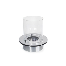 Bruciatore tondo inox con vetro per camino a bioetanolo 3 lt d.35