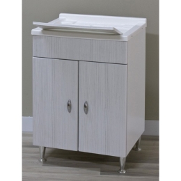 Lavatoio 60x50 Effetto Legno Vasca In Resina Antonella Bianco Portuna