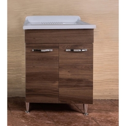 Lavatoio 60x50 Effetto Legno Vasca In Resina Antonella Noce